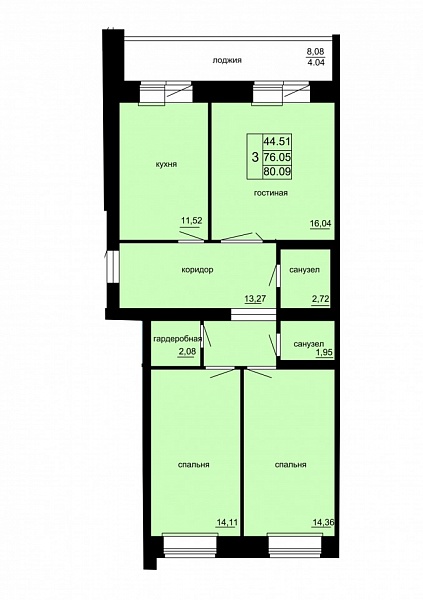 Купить 3-к квартиру 80 м² в Йошкар-Оле на 9/9 этаже за 3924410 ₽